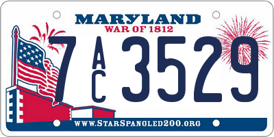 MD license plate 7AC3529