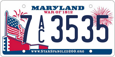 MD license plate 7AC3535