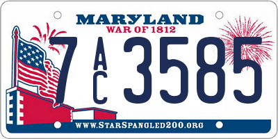 MD license plate 7AC3585