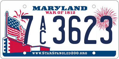 MD license plate 7AC3623