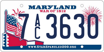 MD license plate 7AC3630