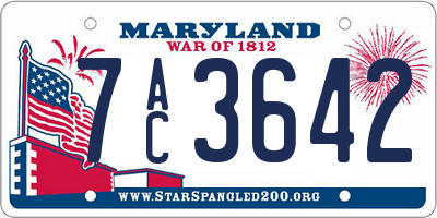 MD license plate 7AC3642