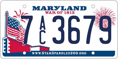 MD license plate 7AC3679