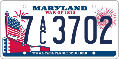 MD license plate 7AC3702