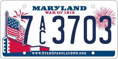 MD license plate 7AC3703