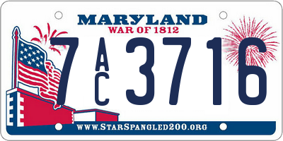 MD license plate 7AC3716