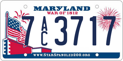 MD license plate 7AC3717