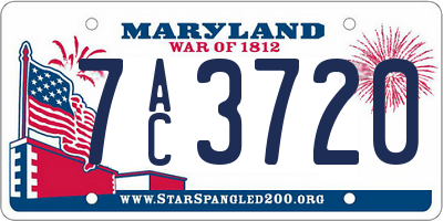 MD license plate 7AC3720