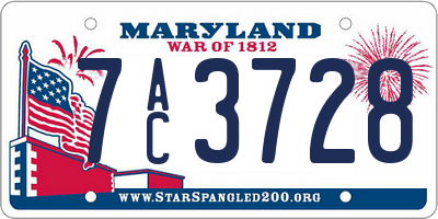 MD license plate 7AC3728