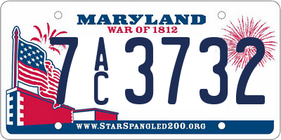 MD license plate 7AC3732