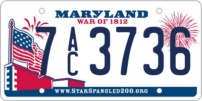 MD license plate 7AC3736