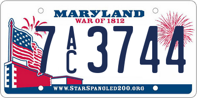 MD license plate 7AC3744