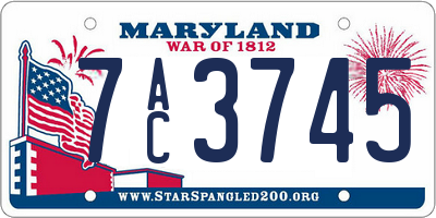MD license plate 7AC3745