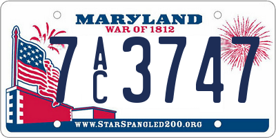 MD license plate 7AC3747