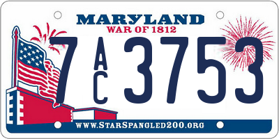 MD license plate 7AC3753