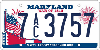 MD license plate 7AC3757