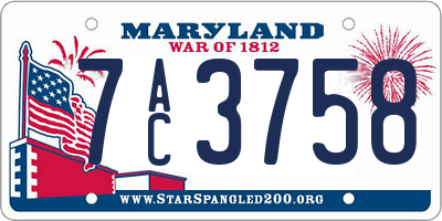 MD license plate 7AC3758