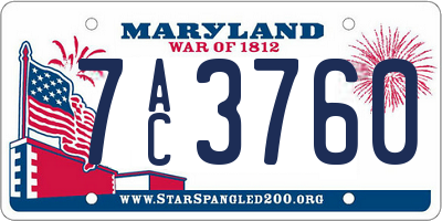 MD license plate 7AC3760