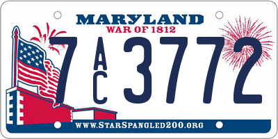 MD license plate 7AC3772