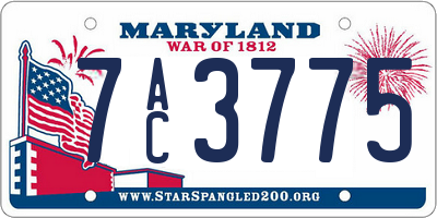 MD license plate 7AC3775