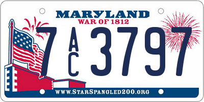 MD license plate 7AC3797