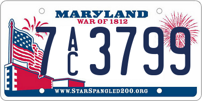 MD license plate 7AC3799