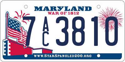 MD license plate 7AC3810
