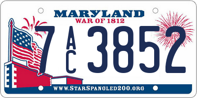 MD license plate 7AC3852