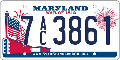 MD license plate 7AC3861