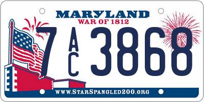 MD license plate 7AC3868