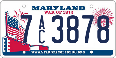 MD license plate 7AC3878