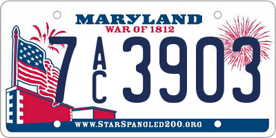 MD license plate 7AC3903