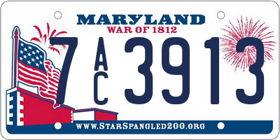 MD license plate 7AC3913
