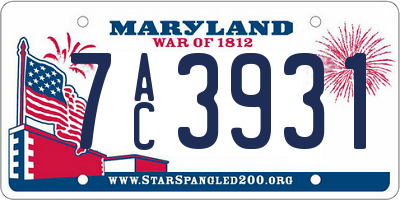 MD license plate 7AC3931