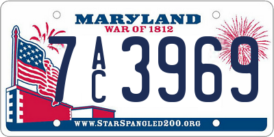 MD license plate 7AC3969