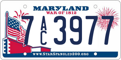 MD license plate 7AC3977