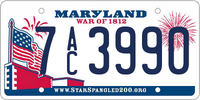 MD license plate 7AC3990