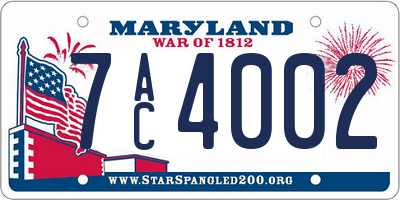 MD license plate 7AC4002
