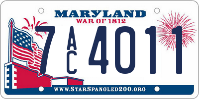 MD license plate 7AC4011