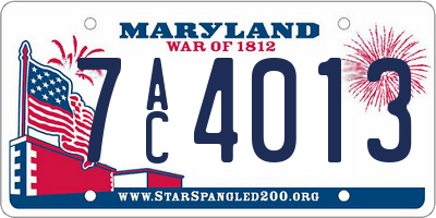 MD license plate 7AC4013