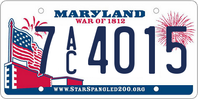 MD license plate 7AC4015