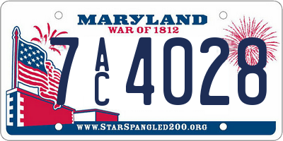 MD license plate 7AC4028