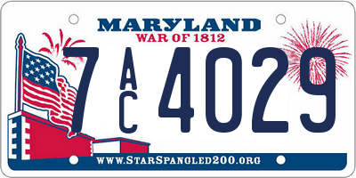 MD license plate 7AC4029
