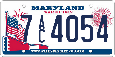 MD license plate 7AC4054
