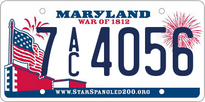 MD license plate 7AC4056