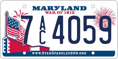 MD license plate 7AC4059