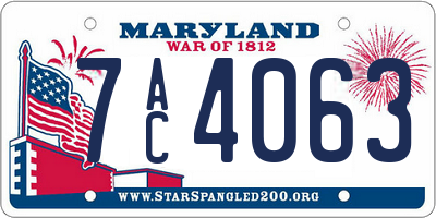MD license plate 7AC4063