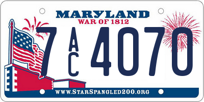 MD license plate 7AC4070