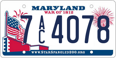 MD license plate 7AC4078