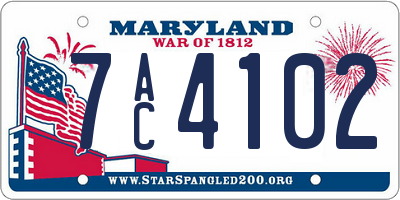 MD license plate 7AC4102
